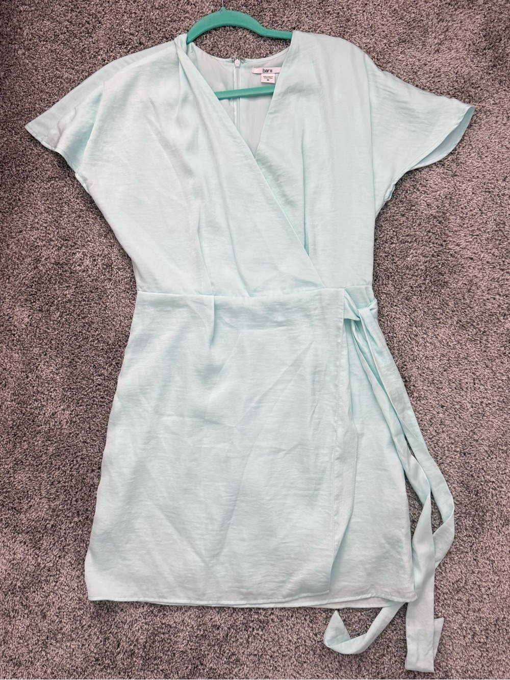 Bar III Light Mint Wrap Mini Dress